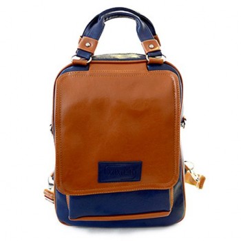 Retro Women's Satchel With Color Block and PU Leather Design